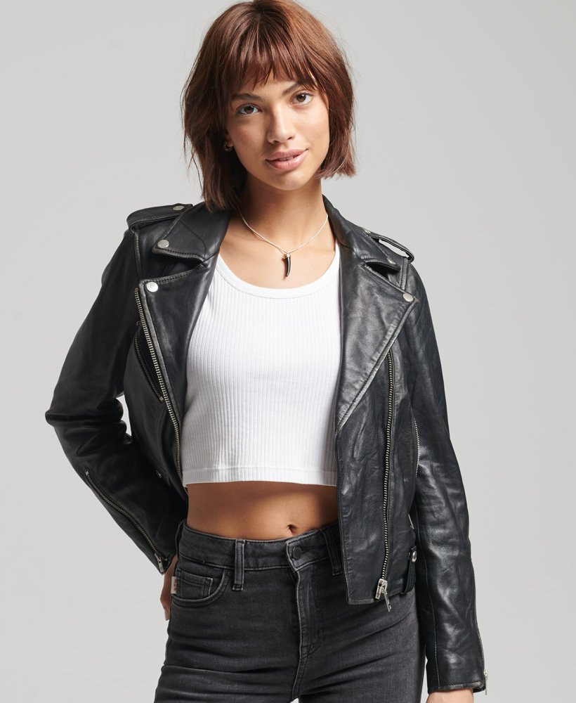 Rylee Leather Biker Jacket | Superdry (UK)
