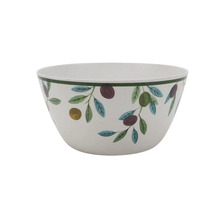 Better Homes and Gardens Bamboo Melamine Salad Serve Bowl Set with Acacia Wood Lid & Utensils, Ol... | Walmart (US)