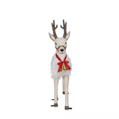 Holiday Living 4.25-ft LED White Reindeer Animatronic Christmas Decoration Lowes.com | Lowe's