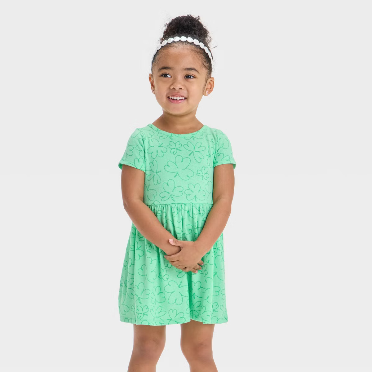 Toddler Girls' Short Sleeve Dress - Cat & Jack™ Lime Green | Target