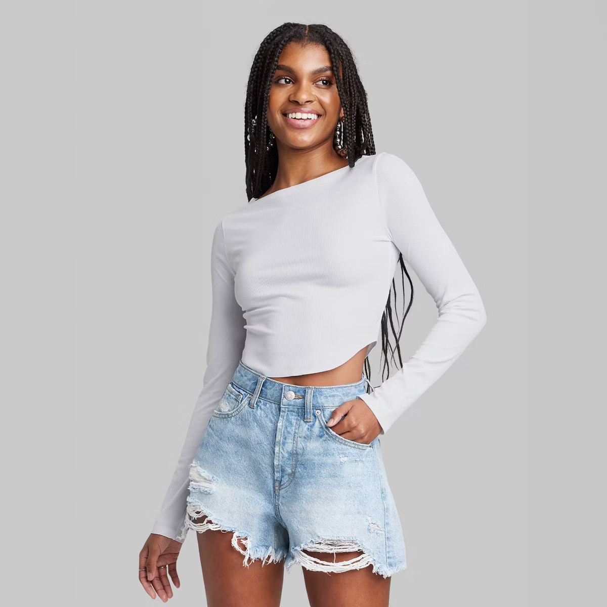 Women Long Sleeve Boat Neck T-Shirt - Wild Fable™ Light Yellow M | Target