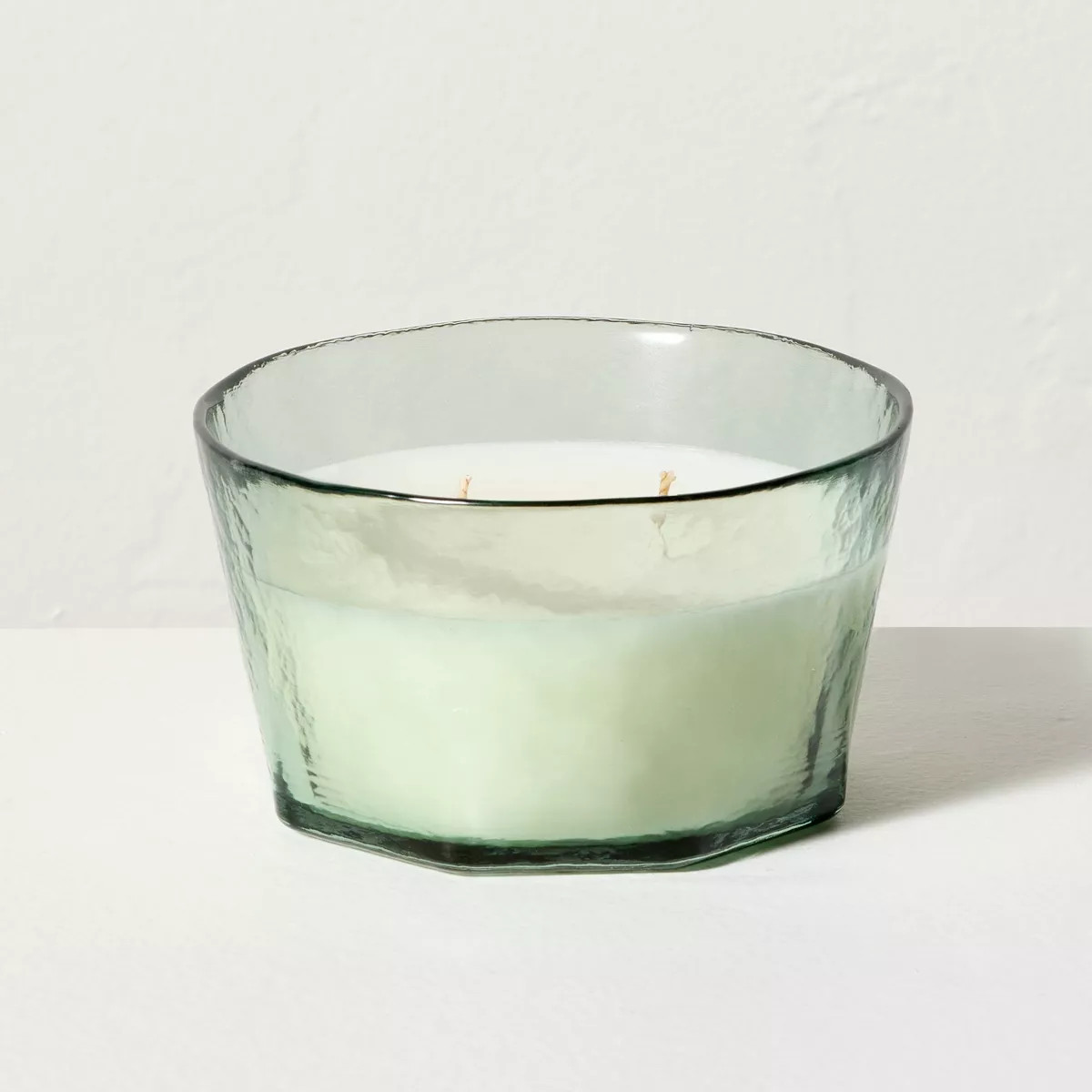 Textured Glass Eucalyptus and Santal Jar Candle Green - Hearth & Hand™ with Magnolia | Target