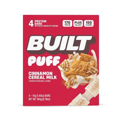 Built Bar Cinnamon Cereal Puff Protein Bars - 17g protein - 5.78oz/4ct | Target