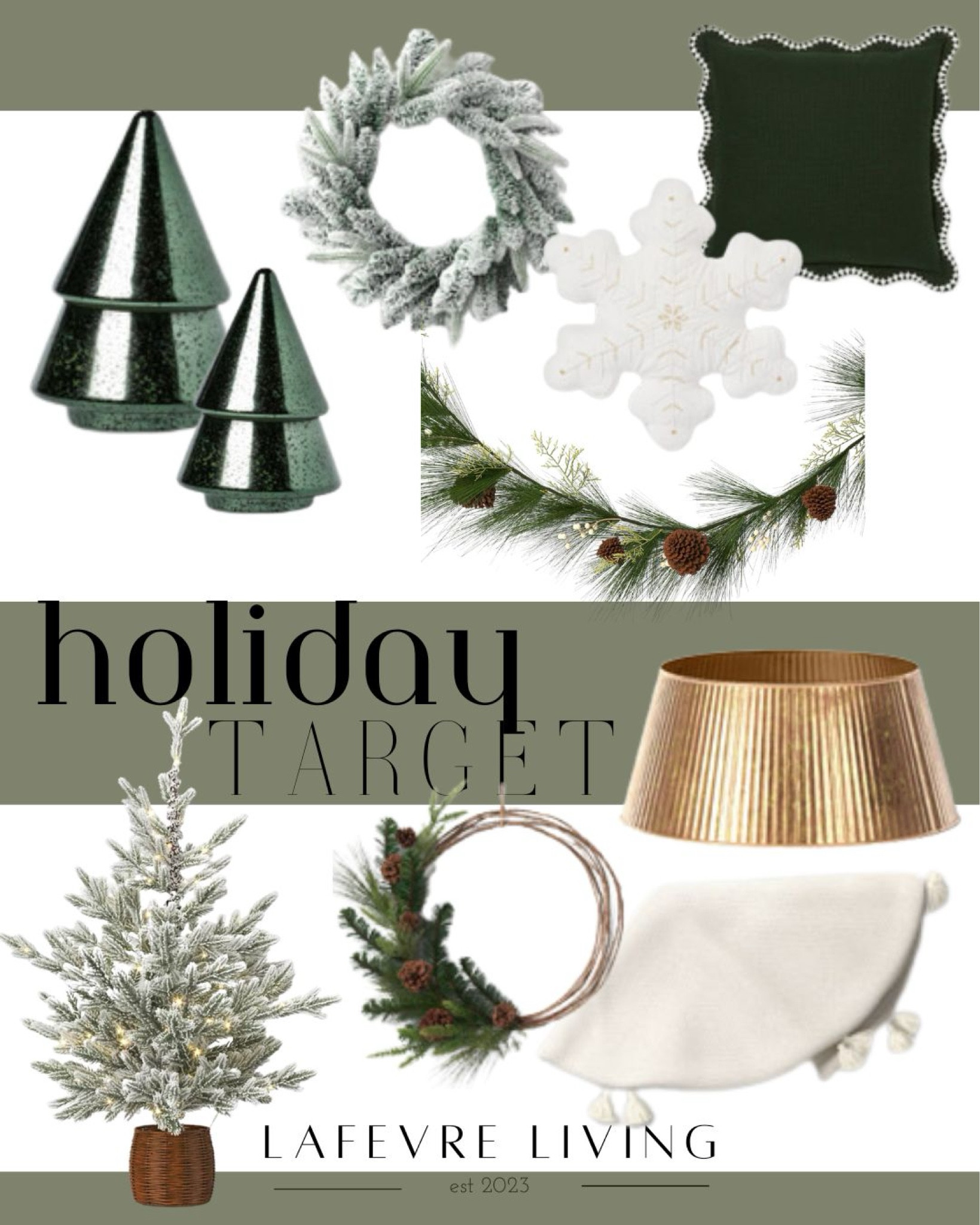 Target Christmas decor | Gold Christmas tree collar | white flocked wreath | Christmas decor

#LTKHoliday #LTKSeasonal #LTKHome