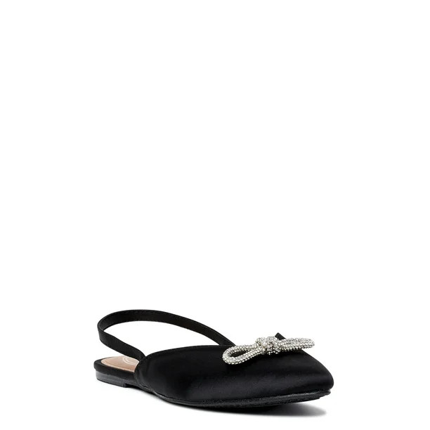 Scoop Women's Satin Embellished Slingback Flats | Walmart (US)