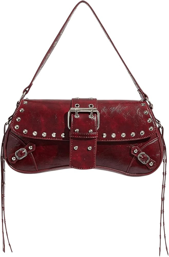 MakeMeChic Women's Shoulder Bags Y2K PU Leather Clutch Small Purse Hobo Bags | Amazon (US)