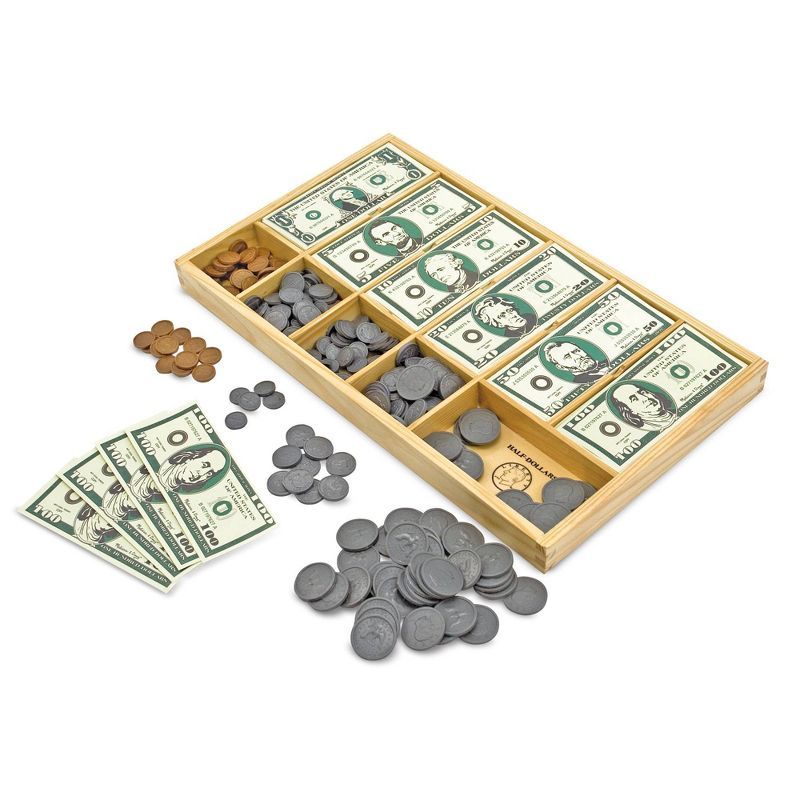 Melissa &#38; Doug Play Money Set - Educational Toy With Paper Bills and Plastic Coins (50 of eac... | Target