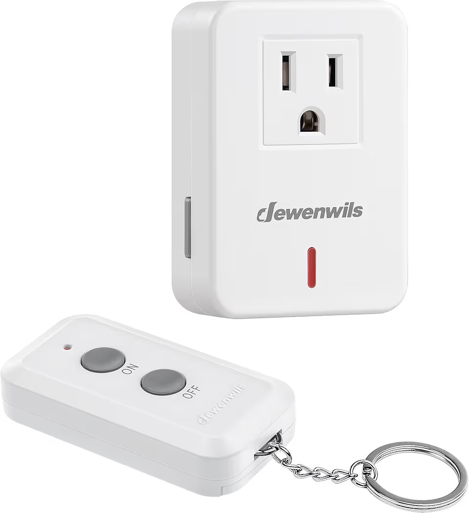 DEWENWILS Indoor Remote Control Outlet, Expandable Remote Light Switch Kit, Wireless On Off Power Switch for Christmas Light, 100ft RF Range, Compact Design, White | Amazon (US)