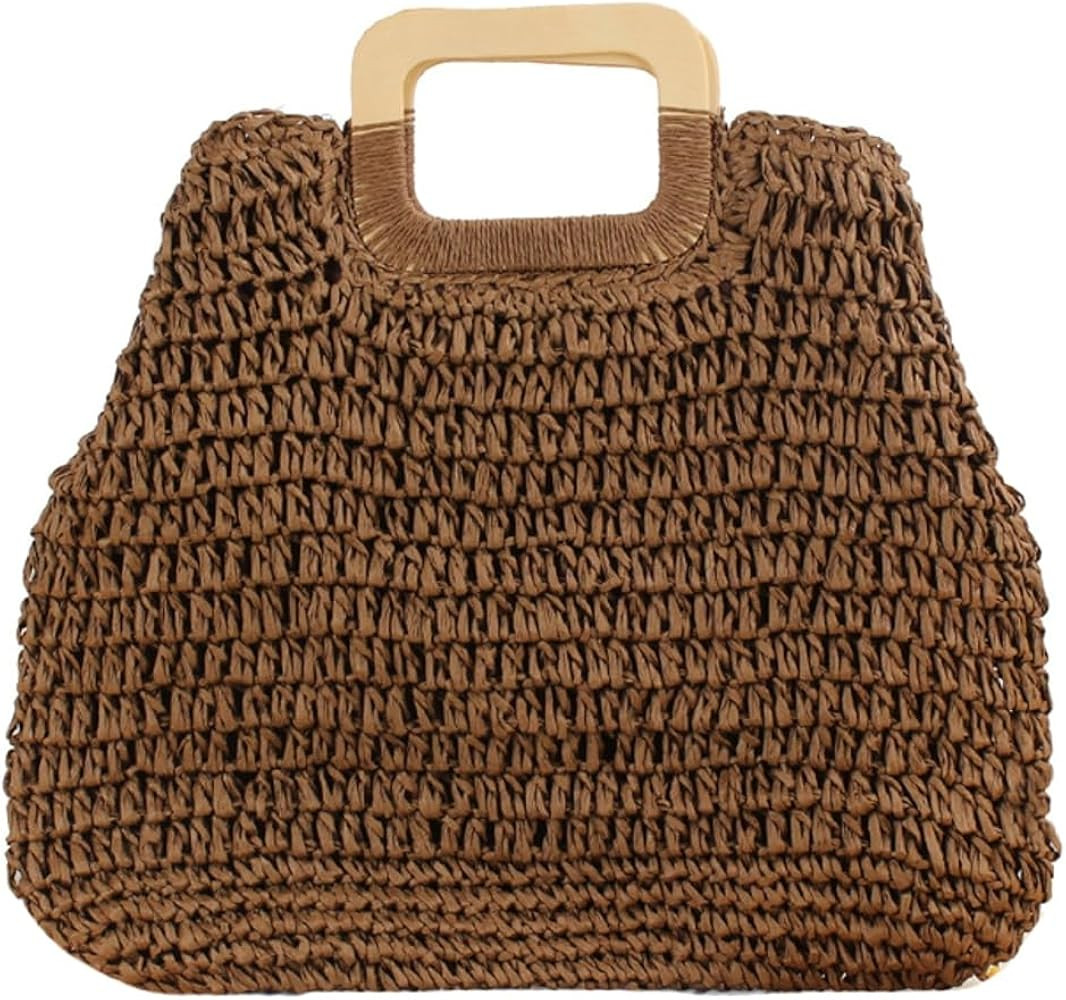 Rungion Straw Tote Bag for Women Hand Woven Large Casual Handbags Summer Straw Beach Purse with Z... | Amazon (US)