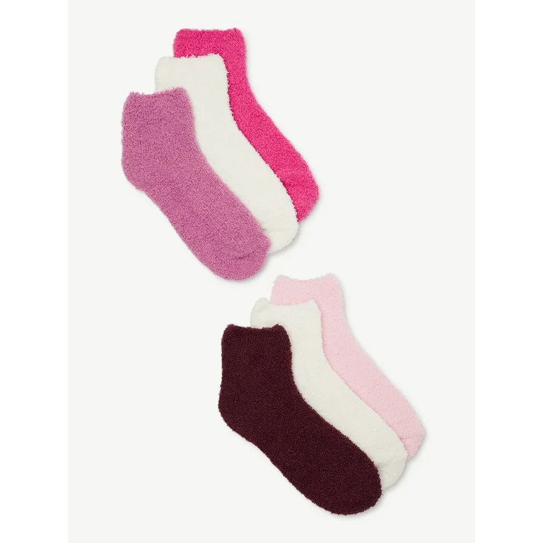 Joyspun Women's Ankle Fuzzy & Cozy Socks, 6-Pack, Size 4-10 | Walmart (US)