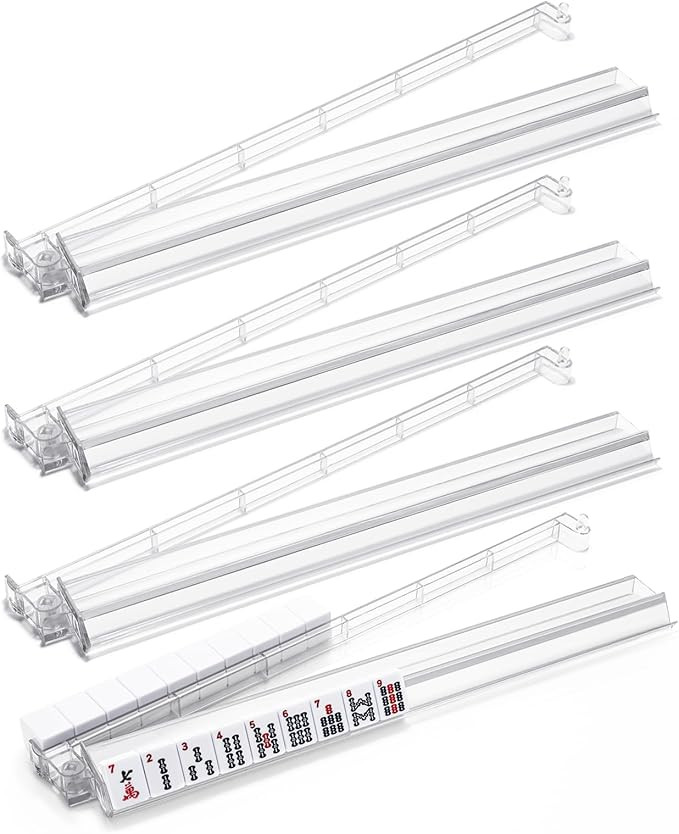 Mahjong Racks with Pushers, 4PCS Mahjong All-in-One Tile Rack and Pusher, Clear Acrylic American ... | Amazon (US)