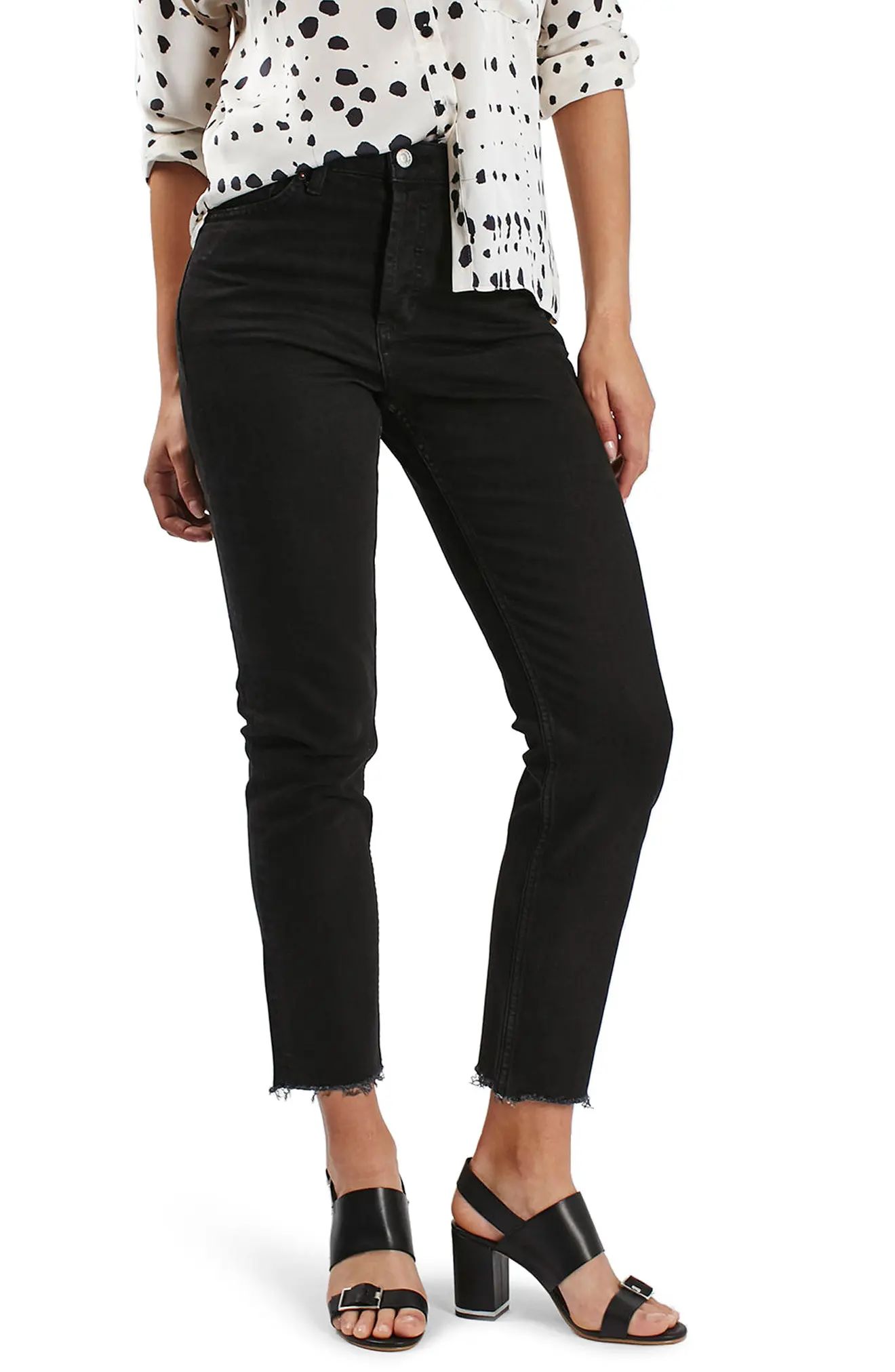 Topshop Raw Hem Straight Leg Jeans | Nordstrom