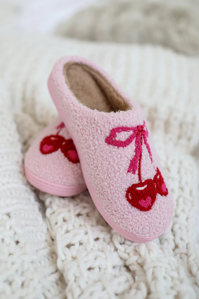 Cherry Bow Slippers Kalee Rogers X Pink Lily FINAL SALE | Pink Lily