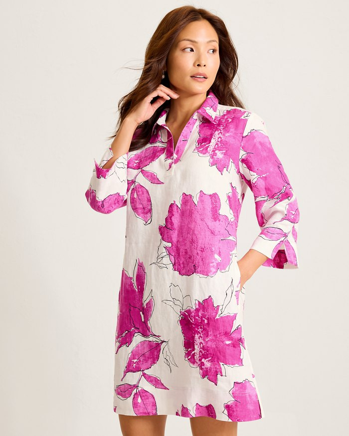 Two Palms Gilded Petals Linen Shift Dress | Tommy Bahama