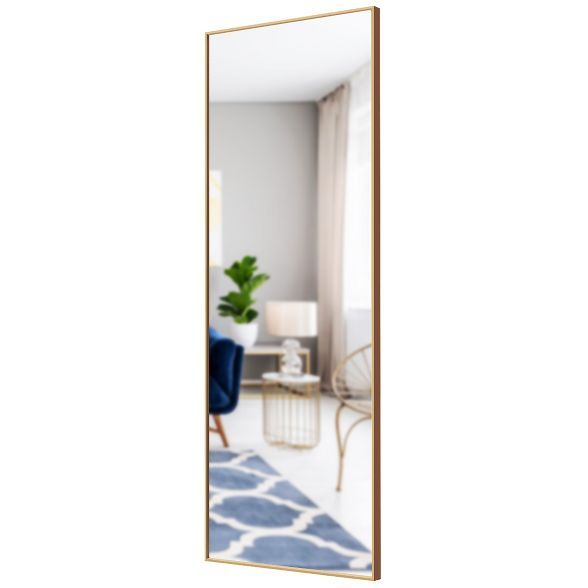 Costway 59''Full Length Body Mirror Aluminum Frame Leaning Hanging Dressing Mirror | Target