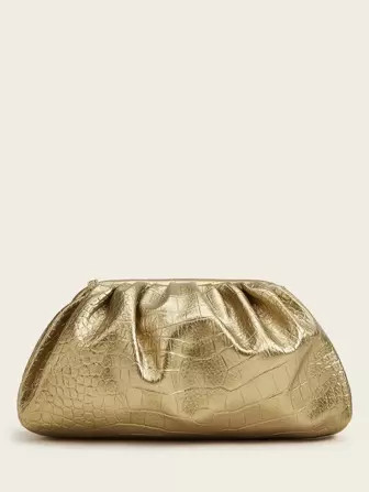 Croc Embossed Ruched Clutch Bag, Mothers Day Gift For Mom | SHEIN