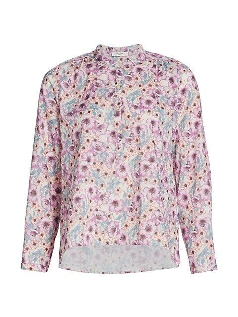 Maria Floral Print Collarless Blouse | Saks Fifth Avenue