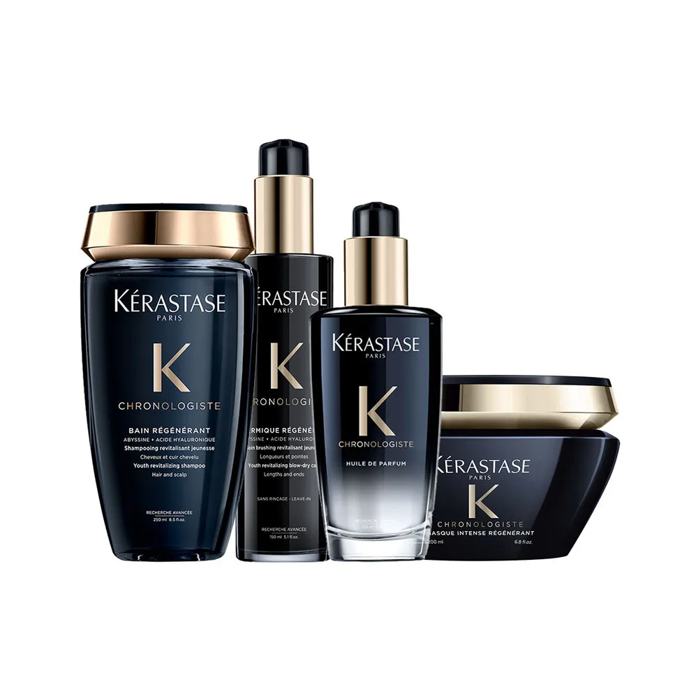 Kit Kérastase Chronologiste - Shampoo 250 ml + Máscara 200 ml + Leave-in 150 ml + Perfume para ... | Amobeleza (BR)