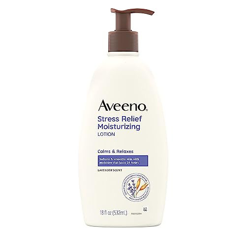 Aveeno Stress Relief Moisturizing Body Lotion with Lavender Scent, Natural Oatmeal to Calm & Relax, Non-Greasy Daily Stress Relief Lotion, 18 fl. oz (Pack of 3) | Amazon (US)