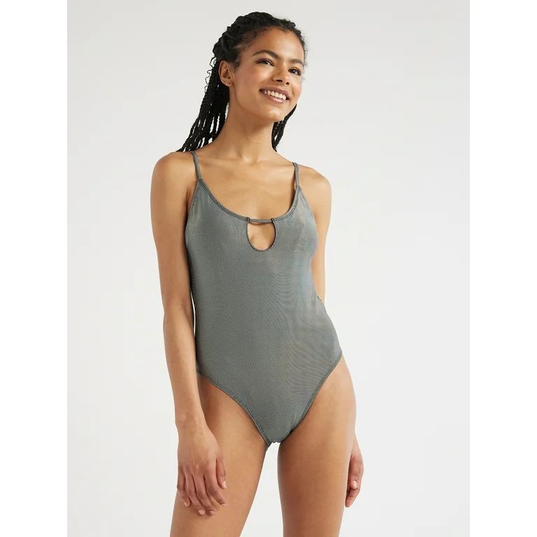 No Boundaries Juniors’ Holographic Dot One Piece Swimsuit, Sizes XS-XXL | Walmart (US)