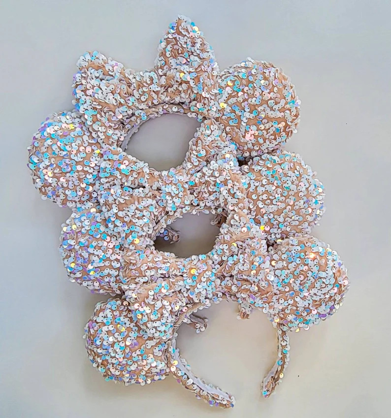 Sugar and Spice Sequin Minnie Ears | Cream Sequin Ears | Minnie Ears | Chunky Sequin | Disney Ear... | Etsy (US)