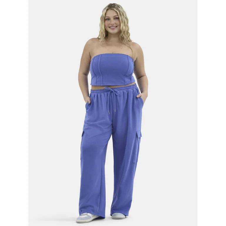 No Boundaries Tube Top and Cargo Pants Set, 2-Piece, Women's | Walmart (US)