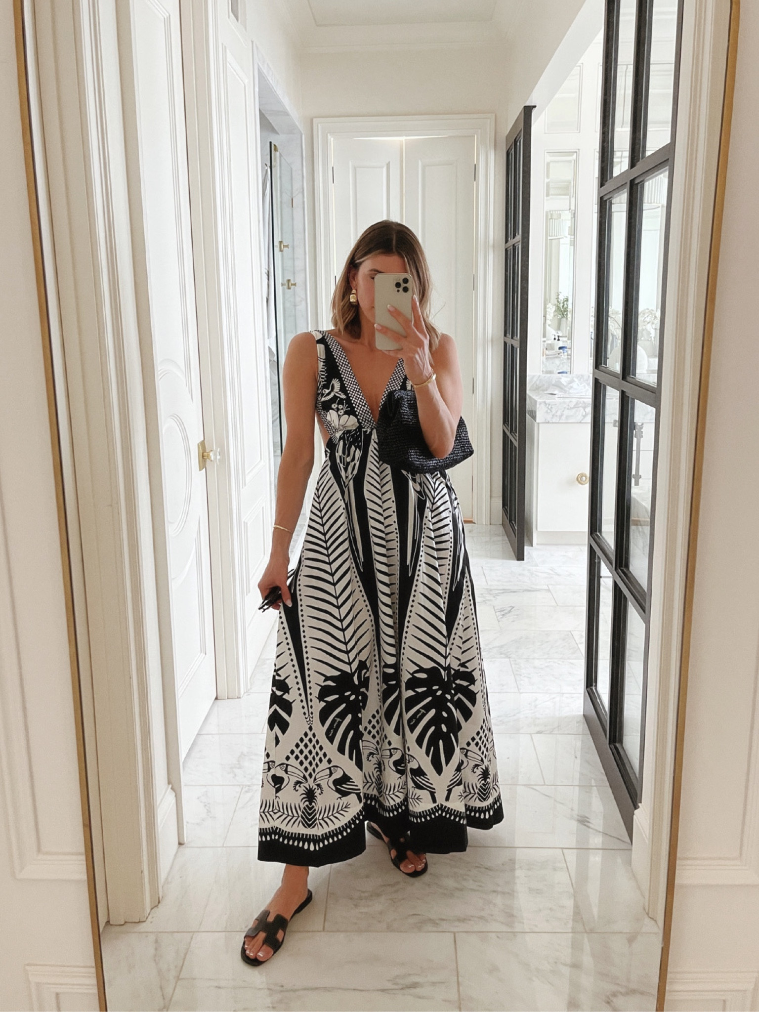 Best seller this week. Black and white maxi dress for summer. 