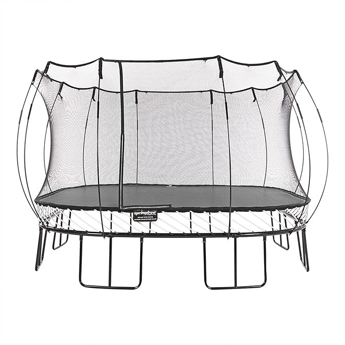 Springfree Trampoline Kids Jumbo Square Trampoline w/ Safety Enclosure Net and SoftEdge Jump Boun... | Amazon (US)
