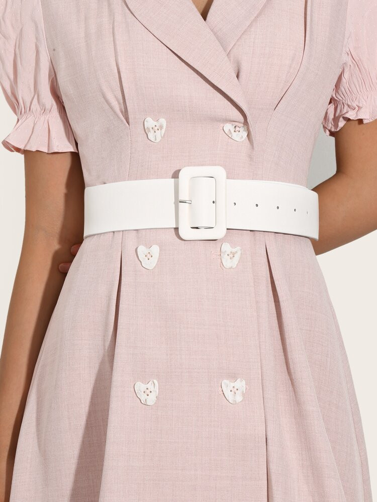 Geo Buckle Wide Belt | SHEIN