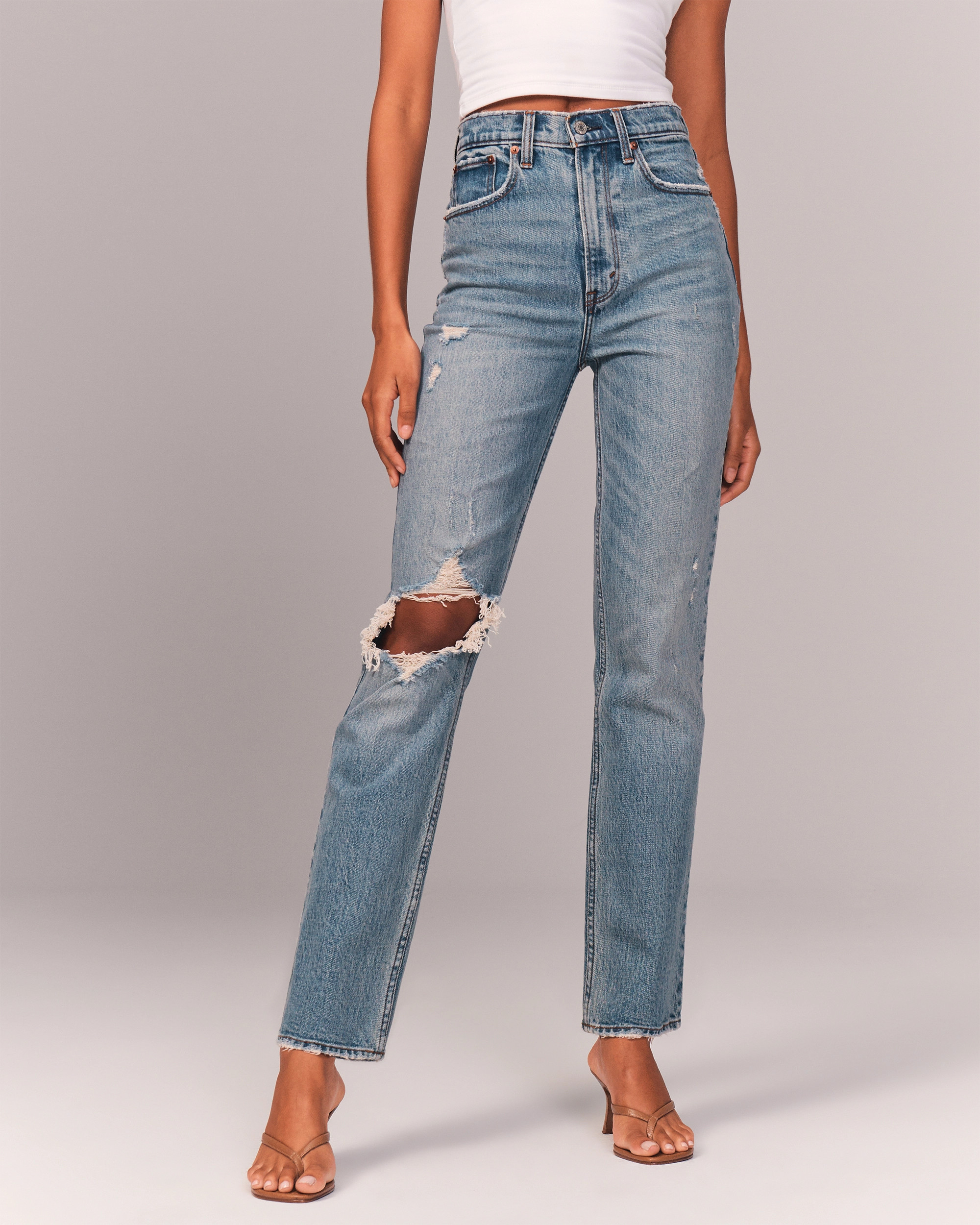 90s Ultra High Rise Straight Jeans | Abercrombie & Fitch (US)