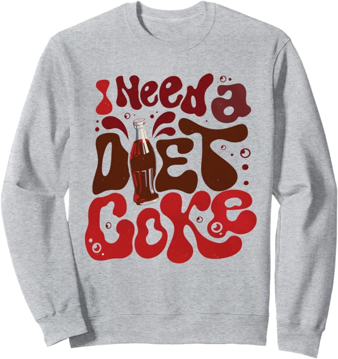 Women Groovy I Need a Diet Coke Bottles Coke Lover Sweatshirt | Amazon (US)