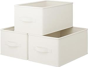3 Pack Large Fabric Storage Bins for Shelves | 14.57x10.24x9.5in Closet Storage Bins | Collapsibl... | Amazon (US)