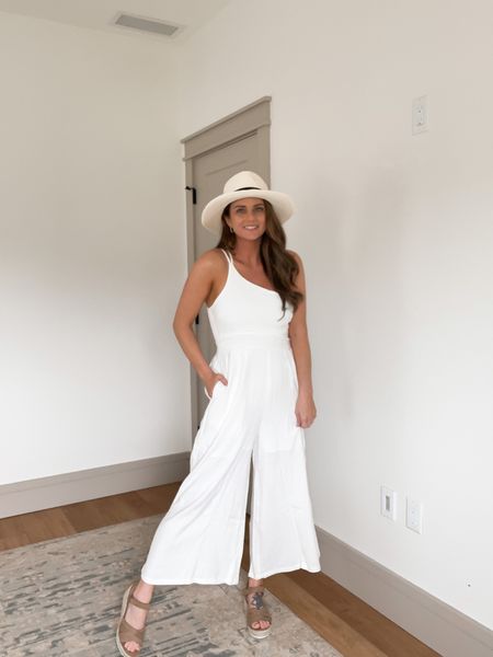 Easy beach outfit idea! Amazon outfit, Amazon finds, beach hat, white dress, white jumpsuit 

#LTKSeasonal #LTKunder50 #LTKFind