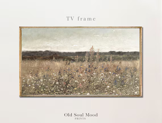 Samsung Frame TV Art Vintage Wildflower Field Painting - Etsy Canada | Etsy (CAD)