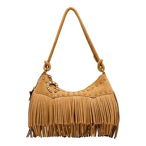 Betsey Johnson Fringe Benefits Shoulder Bag - Tan | HSN