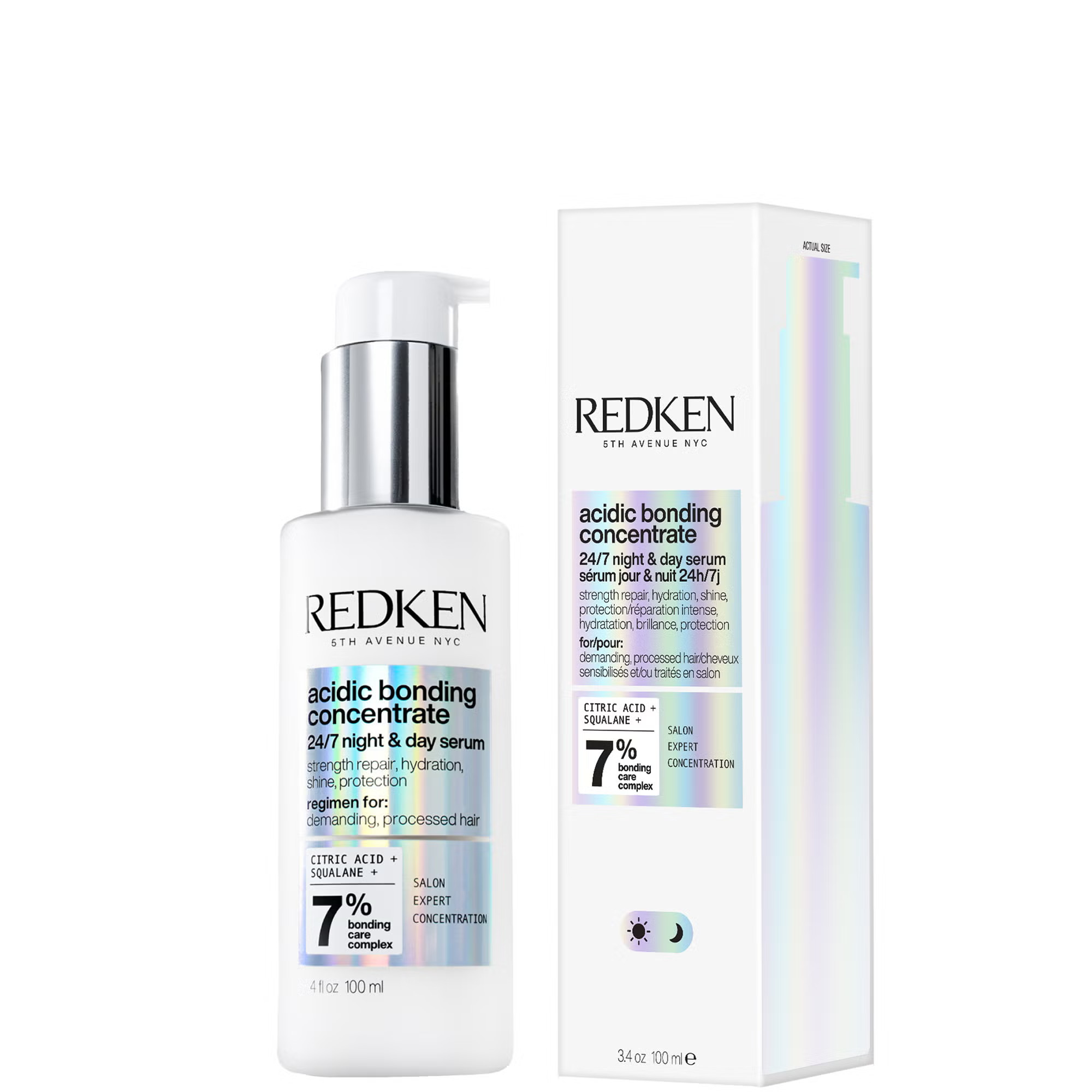 Redken Acidic Bonding Concentrate 24/7 Night and Day Hair Serum, Repair & Strengthen Damaged Hair... | LOOKFANTASTIC IE