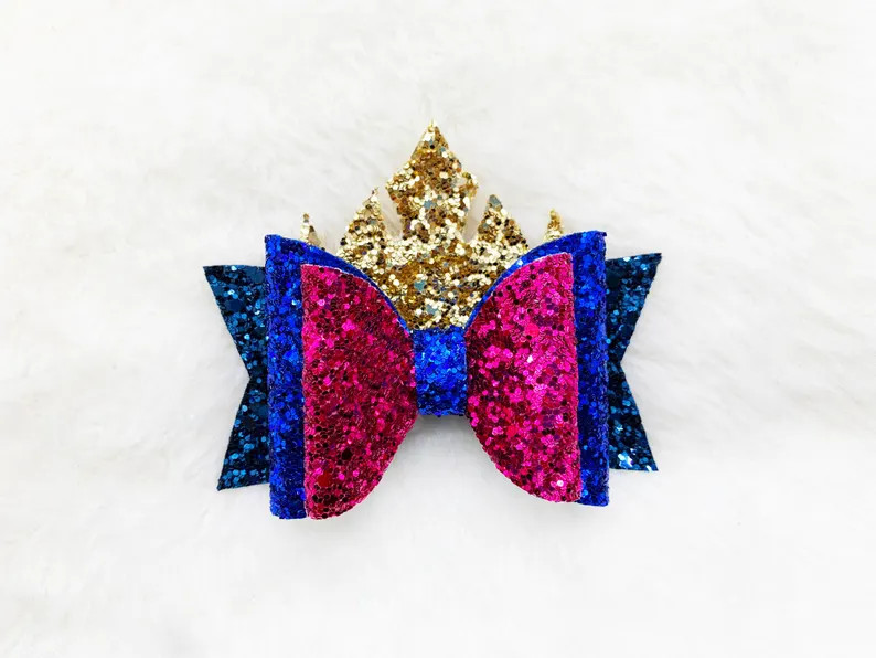 Princess Anna Inspired Glitter Hair Bow: Sparkly Headband or Clip - Etsy | Etsy (US)