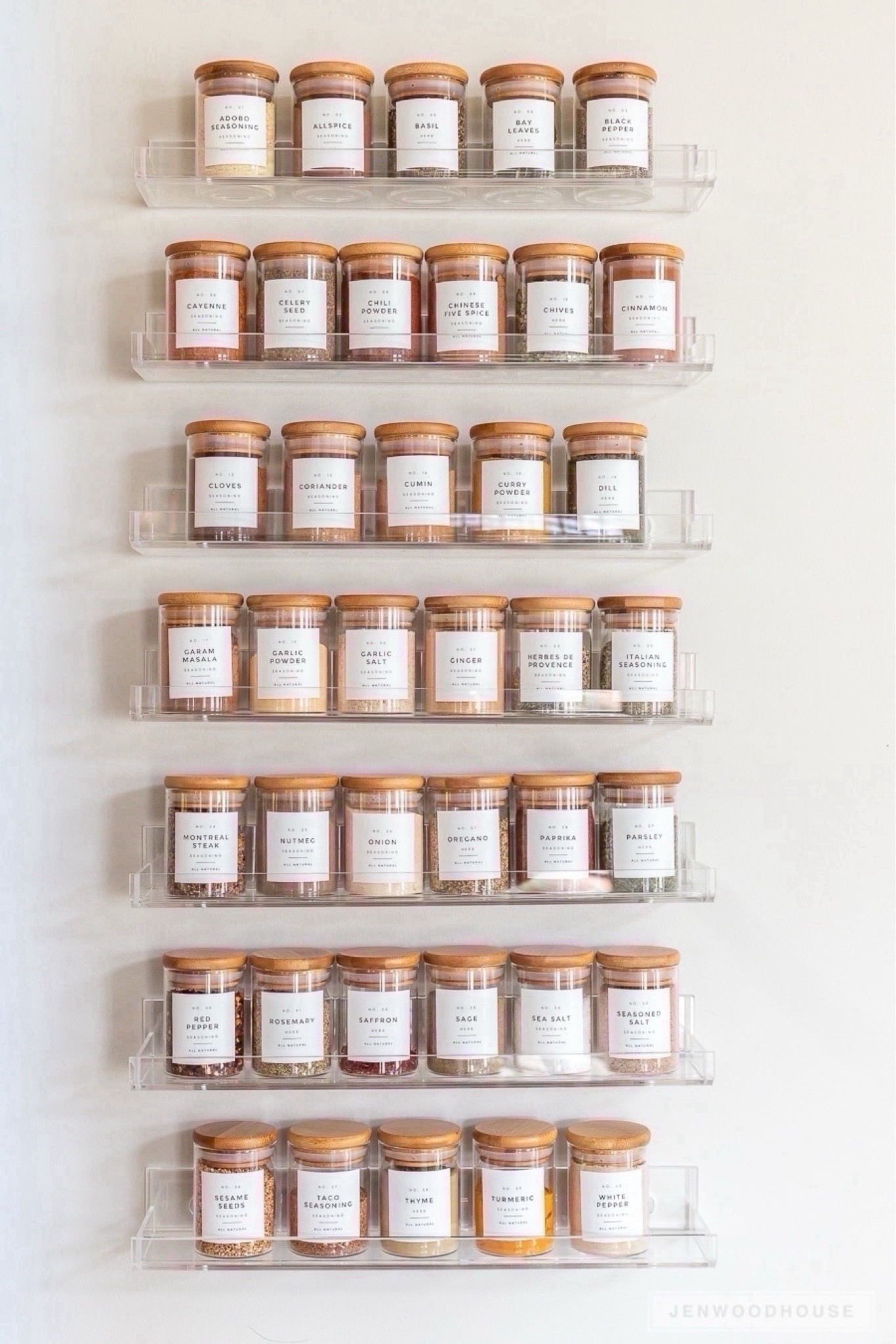 The perfect way to store spices while also keeping a clean aesthetic! 

Home decor ideas, simple home decor, home organization, kitchen organization, kitchen decor, spice organization, neutral spice rack, glass jar with wooden lid, glass spice jar 

#LTKstyletip #LTKhome