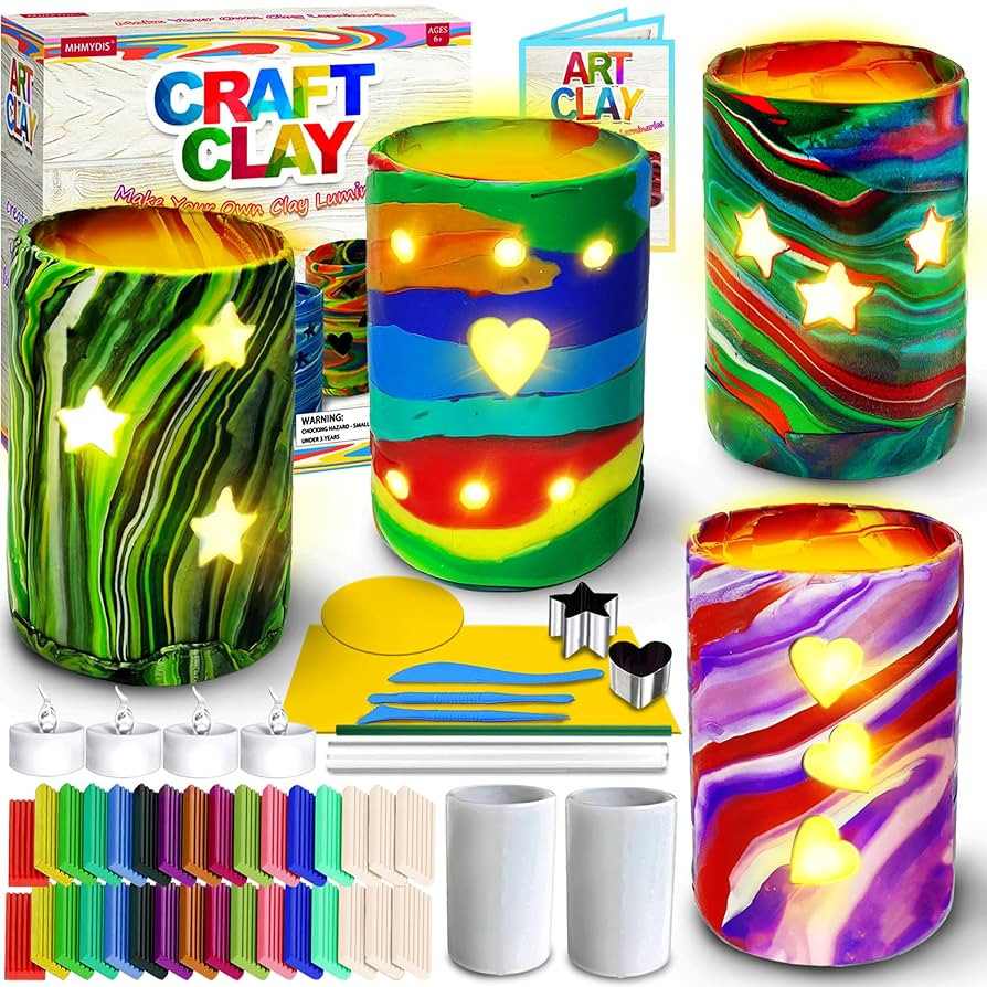 MHMYDIS Make Your Own Clay Luminaries - Arts and Crafts kit for Boys Girls and Teens Age 6 7 8 9 ... | Amazon (US)