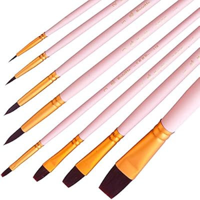 Magritte Paint Brush Set Nylon Hair 8pcs for Acrylics,Gouache,Oil,Painting by Numbers, Multi-use ... | Amazon (US)