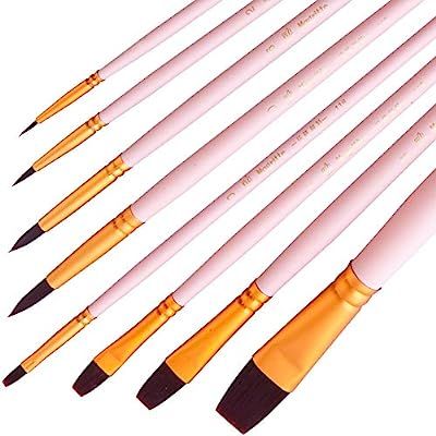 Magritte Paint Brush Set Nylon Hair 8pcs for Acrylics,Gouache,Oil,Painting by Numbers, Multi-use ... | Amazon (US)