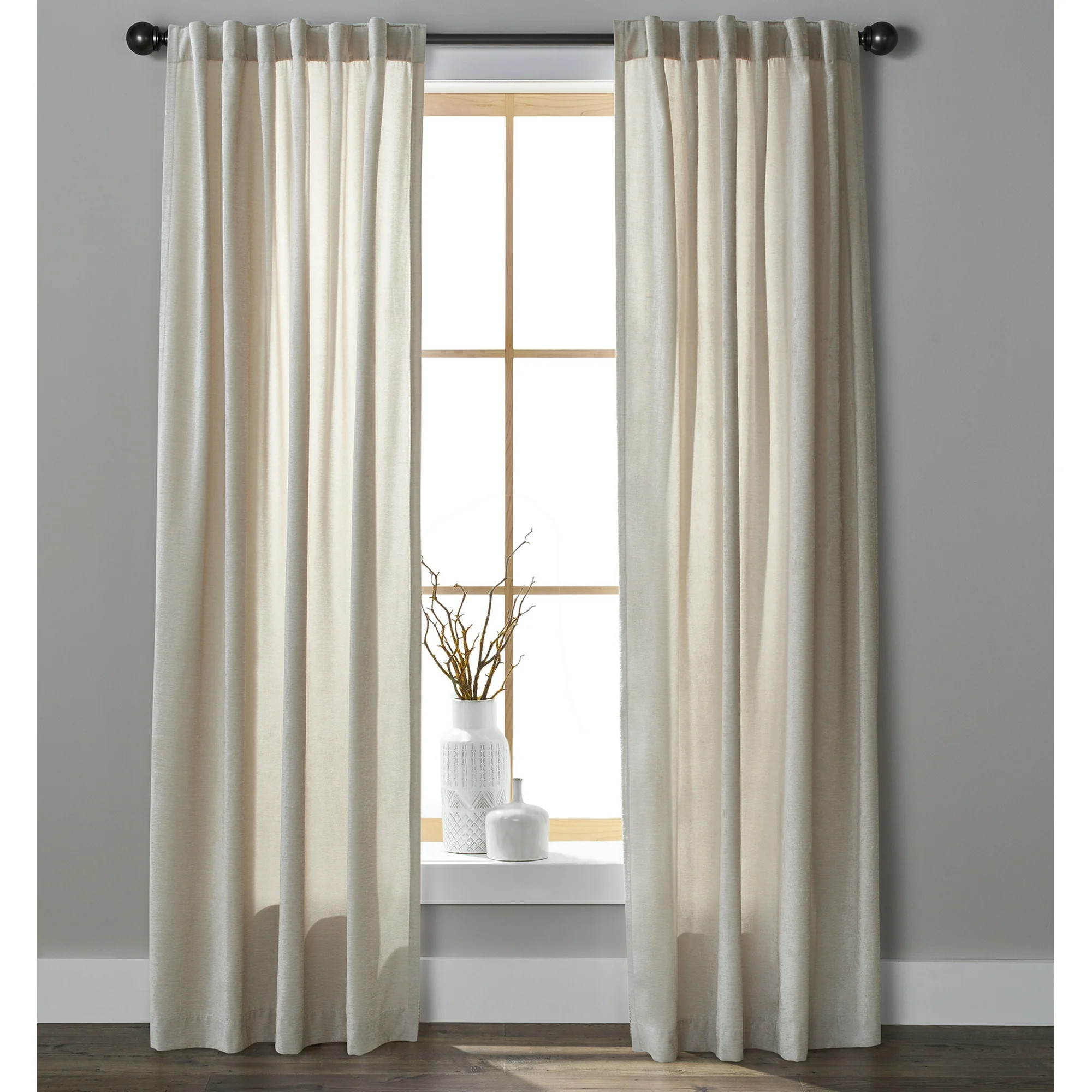 Better Homes & Gardens Light Filtering Chenille Curtain, Papyrus Beige, 54x84 | Walmart (US)