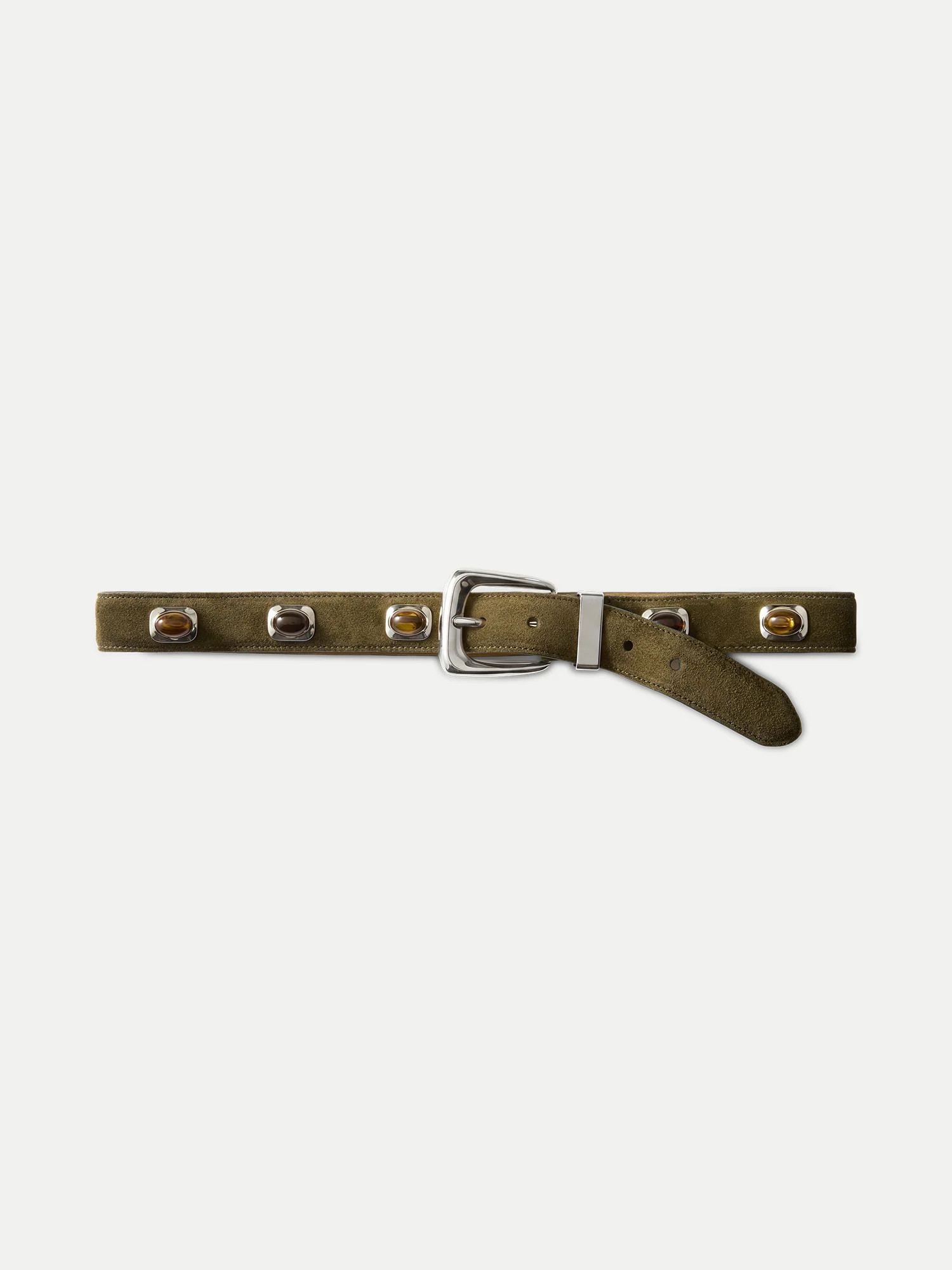 Embellished Arch Belt in Cypress/Silver | Veronica Beard | Veronica Beard