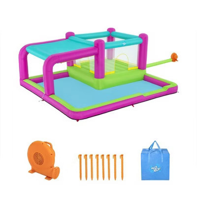 Bestway H2OGO! Bouncin' Bay Kids Inflatable Mega Water Park Outdoor Splash Pool Built-In Bouncer and Shower Sprayer Play Center with Air Blower | Target