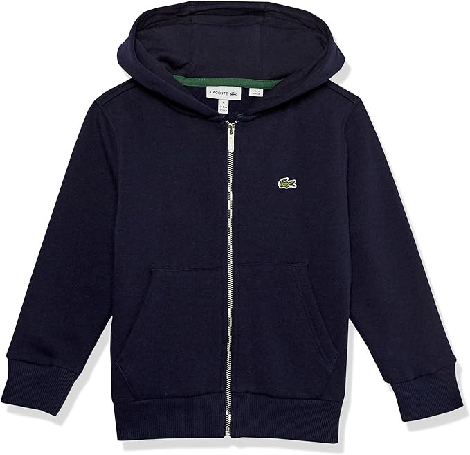 Lacoste Boys Classic Full-Zip Fleece Hooded Sweatshirt | Amazon (US)