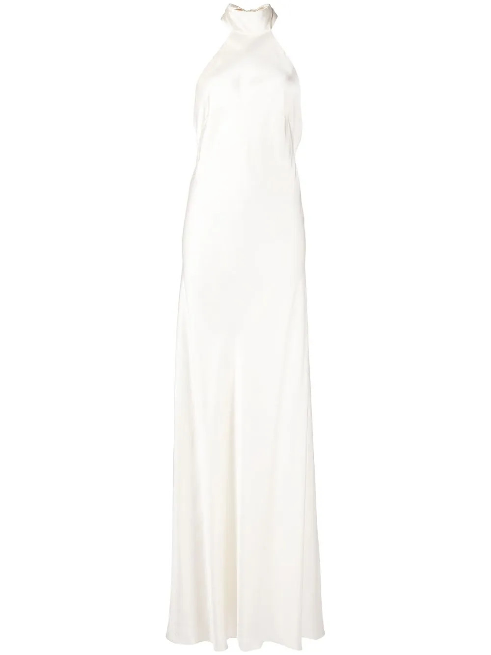 backless halter-neck tie gown | Farfetch Global