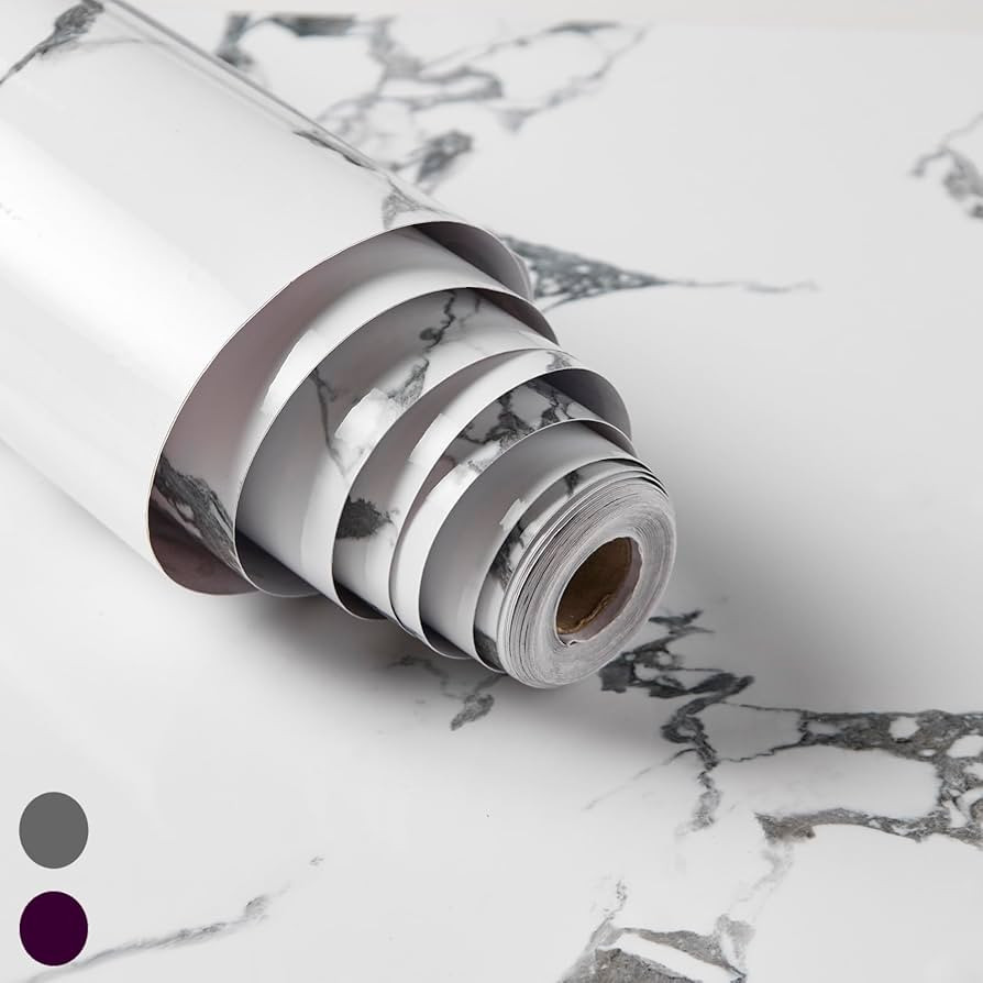 Marble Contact Paper/Peel and Stick Grey Wallpaper for Kitchen Countertops/Self Adhesive and Remo... | Amazon (US)