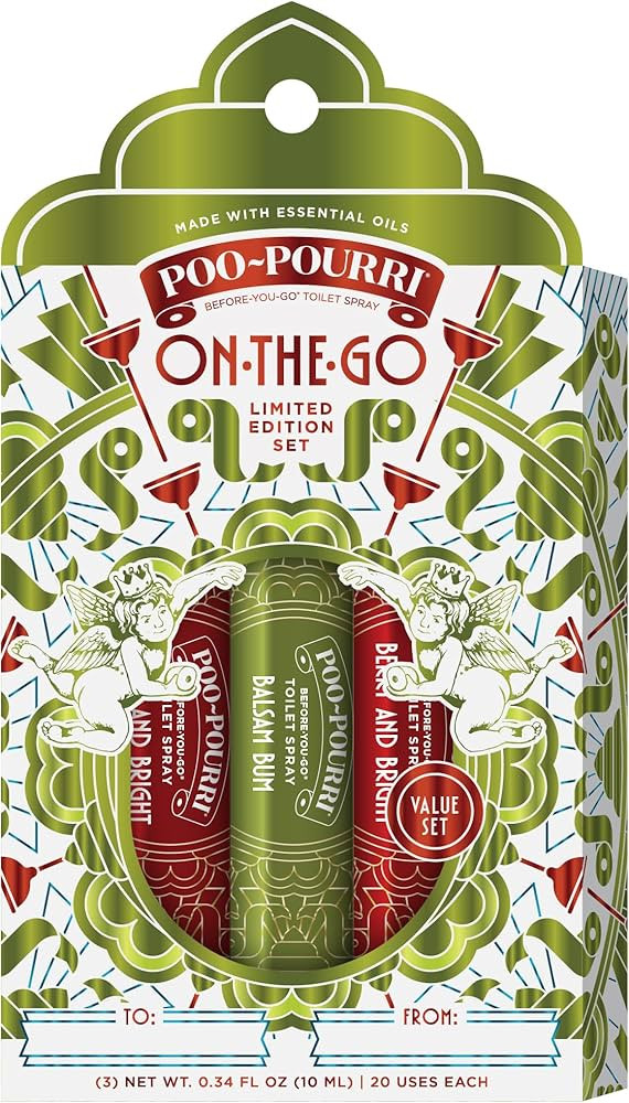 Poo-Pourri Holiday On-The-Go Travel Size, 3 Pack Gift Set, 10mLs Each, Berry and Bright and Balsa... | Amazon (US)
