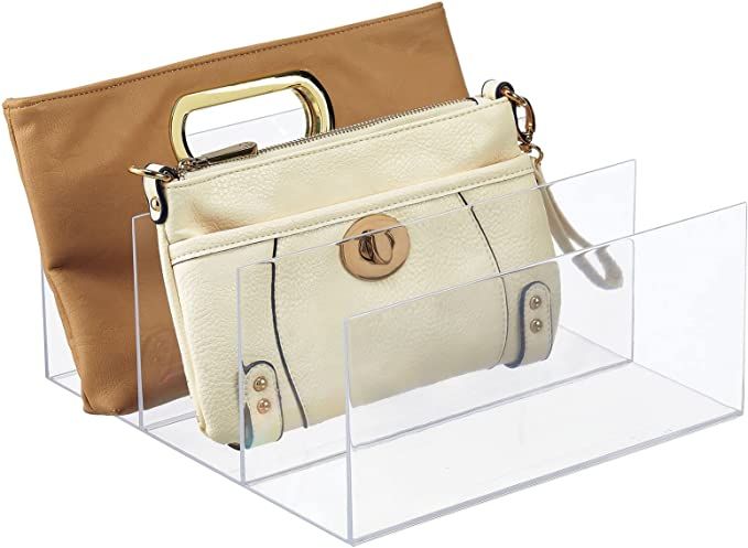 mDesign Plastic Purse and Handbag Organizer - Closet Storage System for Zipper Tote Bag, Purse, C... | Amazon (US)