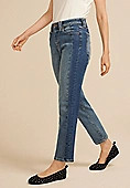 edgely™ High Rise Two Tone Pieced Tapered Ankle Jean | Maurices